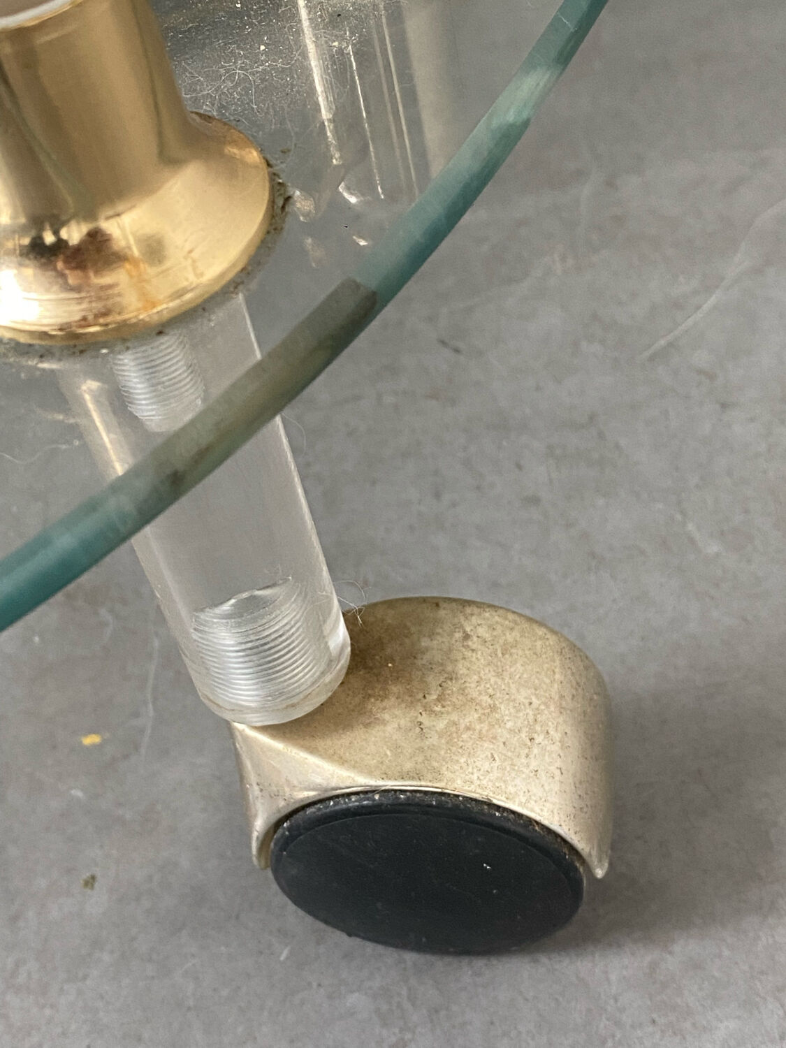 Plexiglass and glass rolling table