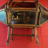 19th century bamboo work box and Japanese-style Napoleon III lacquer