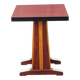 Vintage formica bistro table, wooden base side table