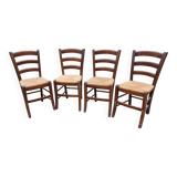 4 Old Straw Chairs