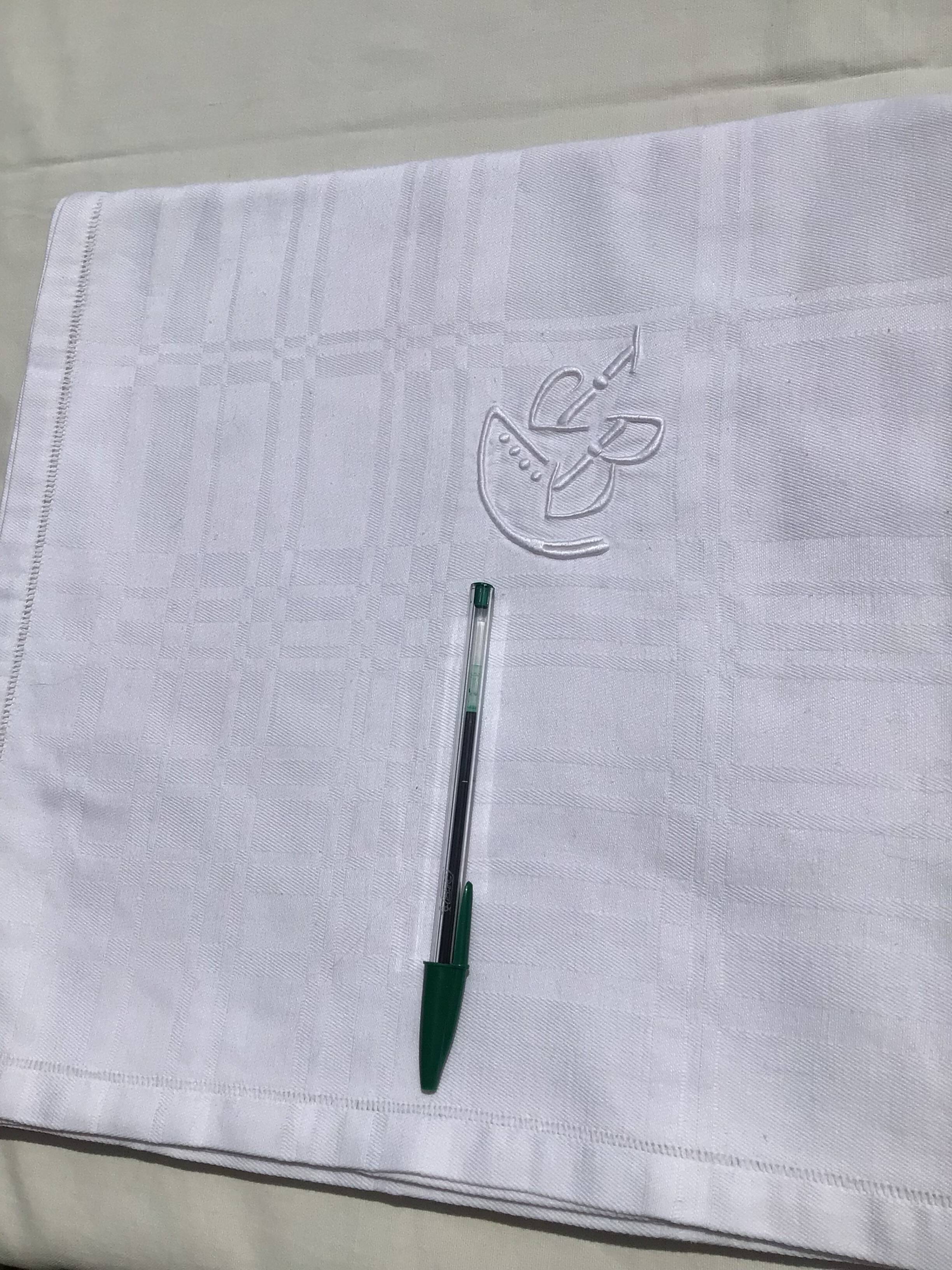 Embroidered square tablecloth JB damask cotton squares