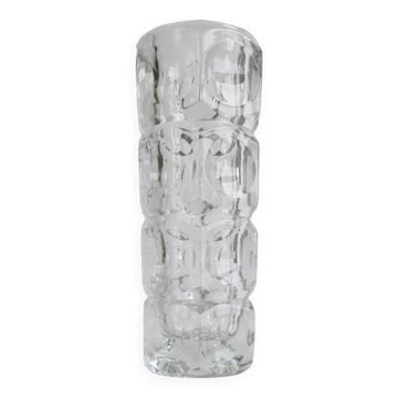 Vintage Glass Vase by František Pečeny for Heřmanova Huť, Czechoslovakia, 1960's.