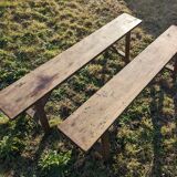 Solid wood truss bench