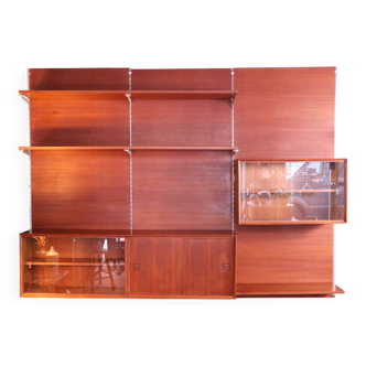 Vintage Scandinavian teak wall unit