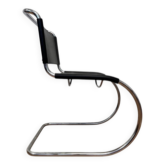 Chrome leather Bauhaus chair Thonet MR 10 by Ludwig Mies van der Rohe - 1980s