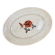 Digoin Sarreguemines plate with rose decoration, ironstone – Large patinated model