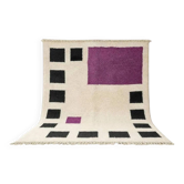 Tapis tissé à la main 200x250 cm, laine, blanc, Maroc