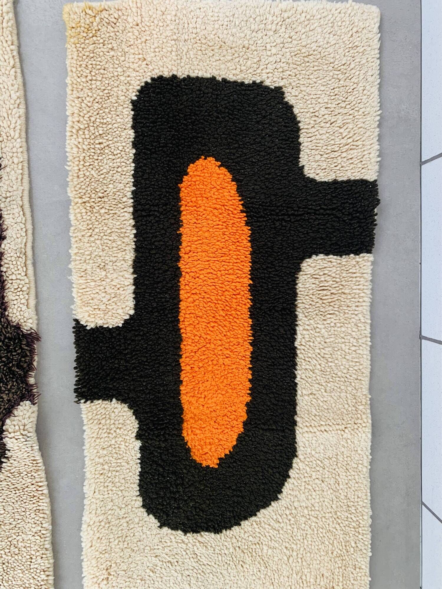 Pair of 70's wool rugs/bedside mats, Scandinavian style.
