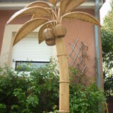 Rattan palm floor lamp by Mario Lopez Torres, 1970