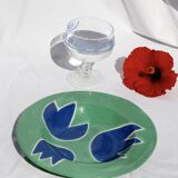 Green & Blue Tulip Plate