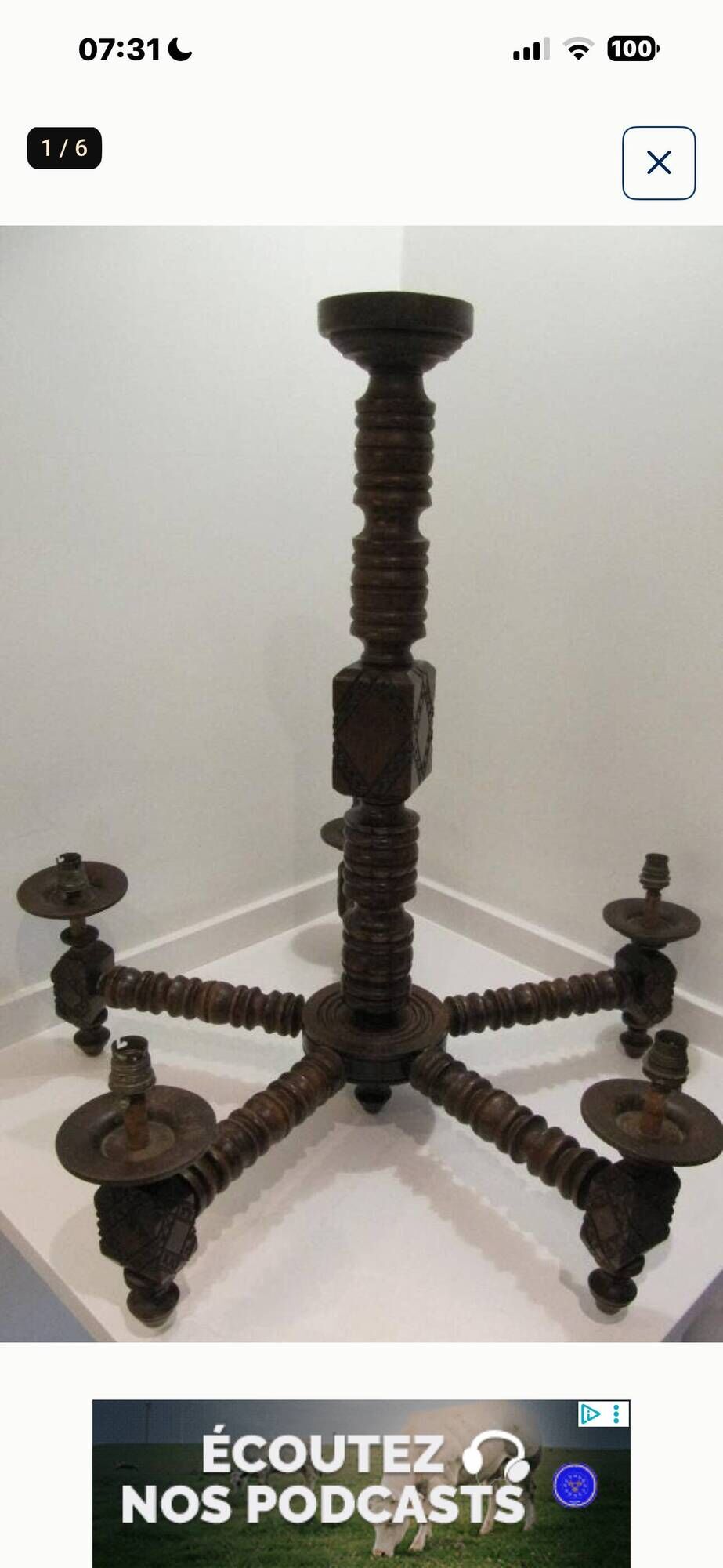 Brutalist lamp in the manner of Charles Dudouyt