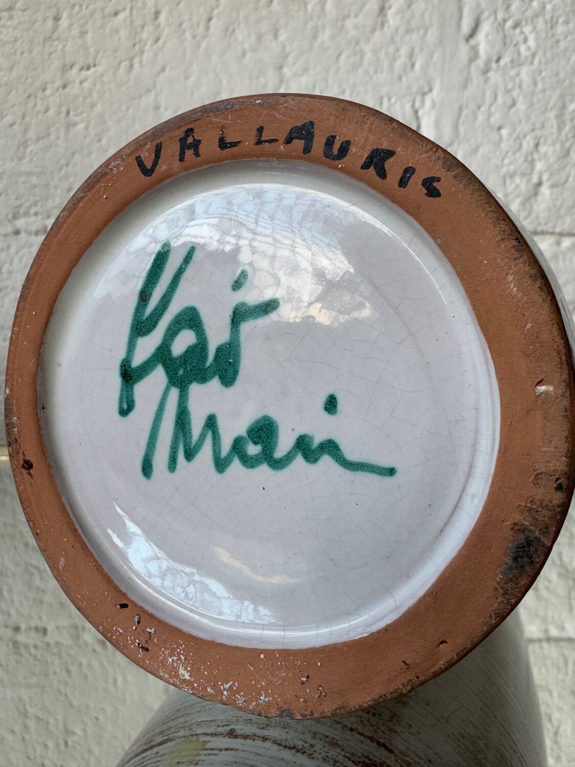 Large ceramic roller vase from Vallauris, 1960s