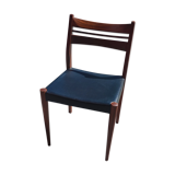Scandinavian-style teak and black skai chair