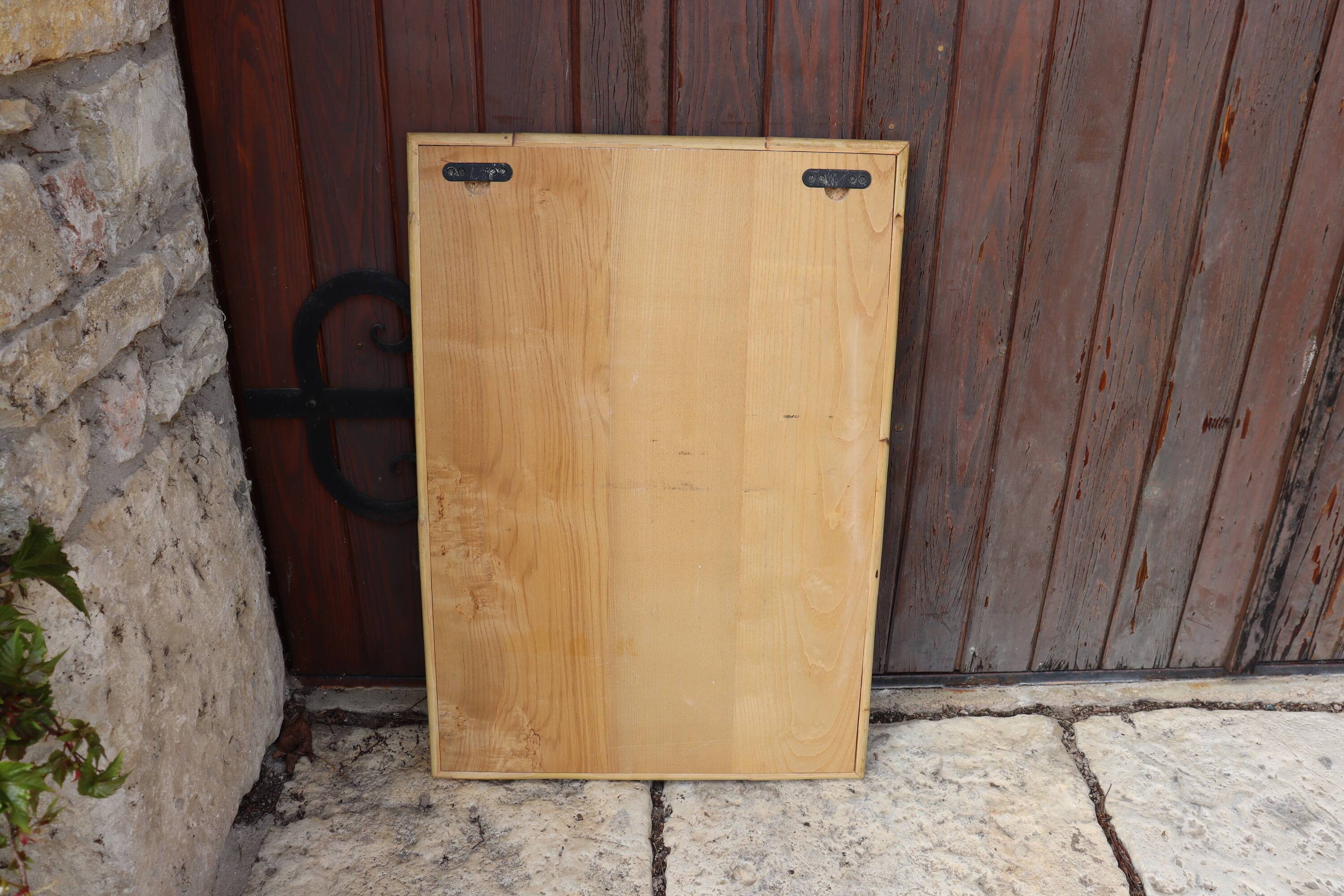 Large bamboo rattan mirror by Dal Vera Italy 1970