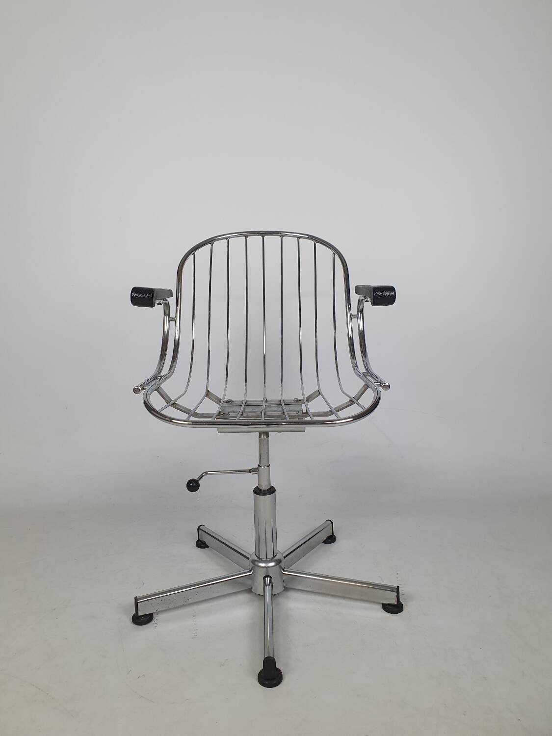 Vintage chrome swivel armchair