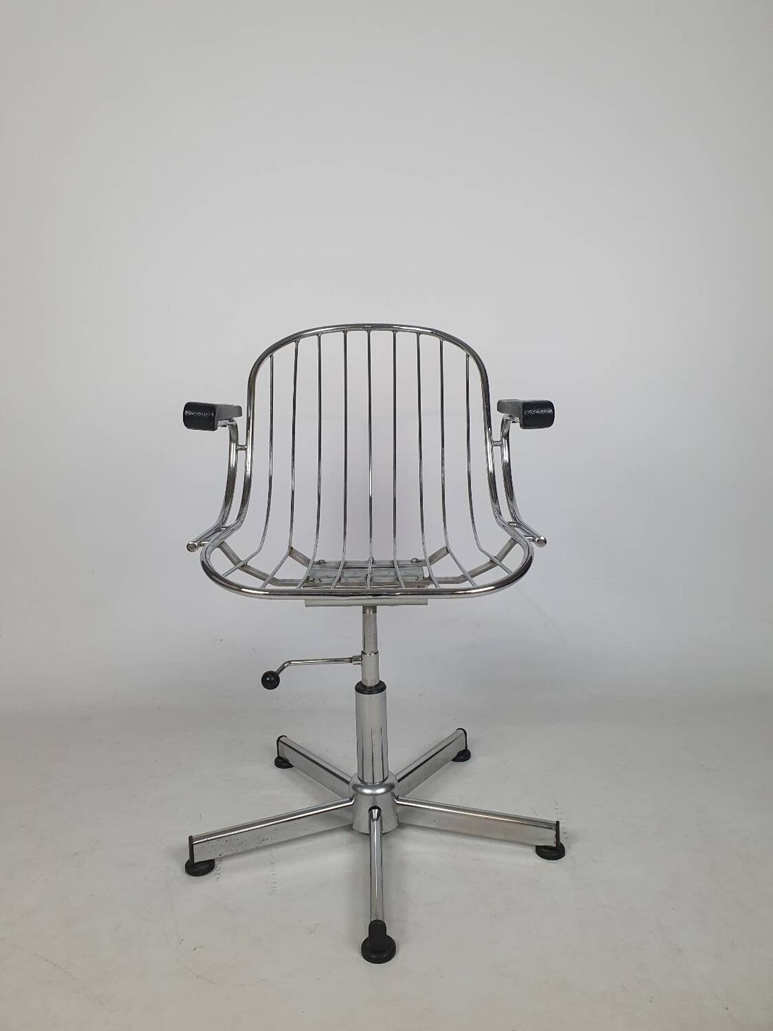 Vintage chrome swivel armchair