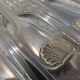 12 silver plated dessert forks, goldsmith Frionnet shell 18.3cm
