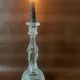 Large religious candlestick in old crystal, Virgin Mary, 1910
