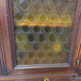 Glass-fronted walnut bookcase