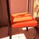 Varnished wood chair with orange velvet fabric, 1880/1900
