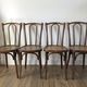 Set of 4 bistro chairs in curved wood of beech Luterma 30s