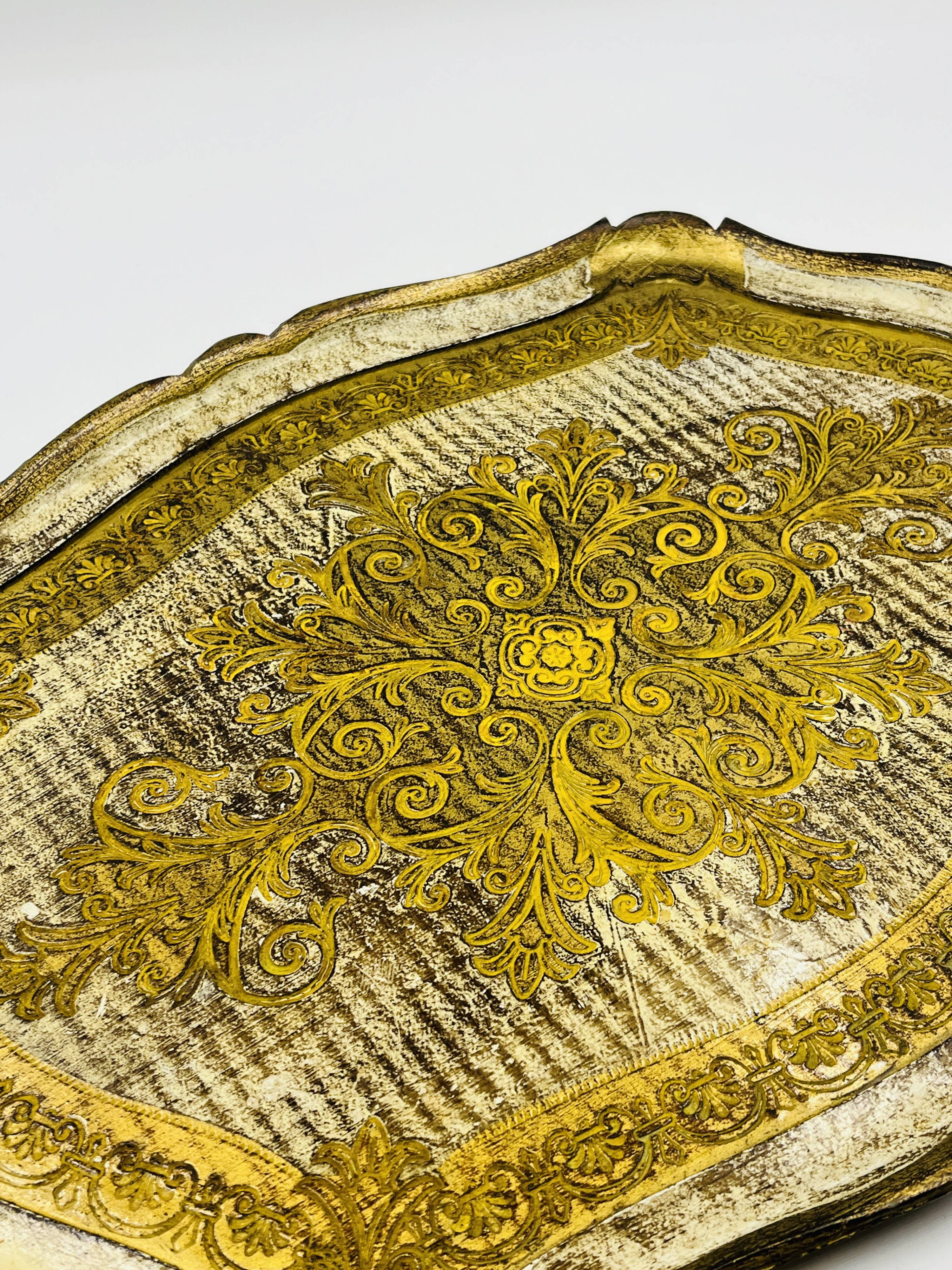 Decorative vintage baroque gold plateau