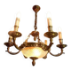 Exceptional bronze chandelier with 6 lights in Louis XIII style, in working condition - 7.5 kg