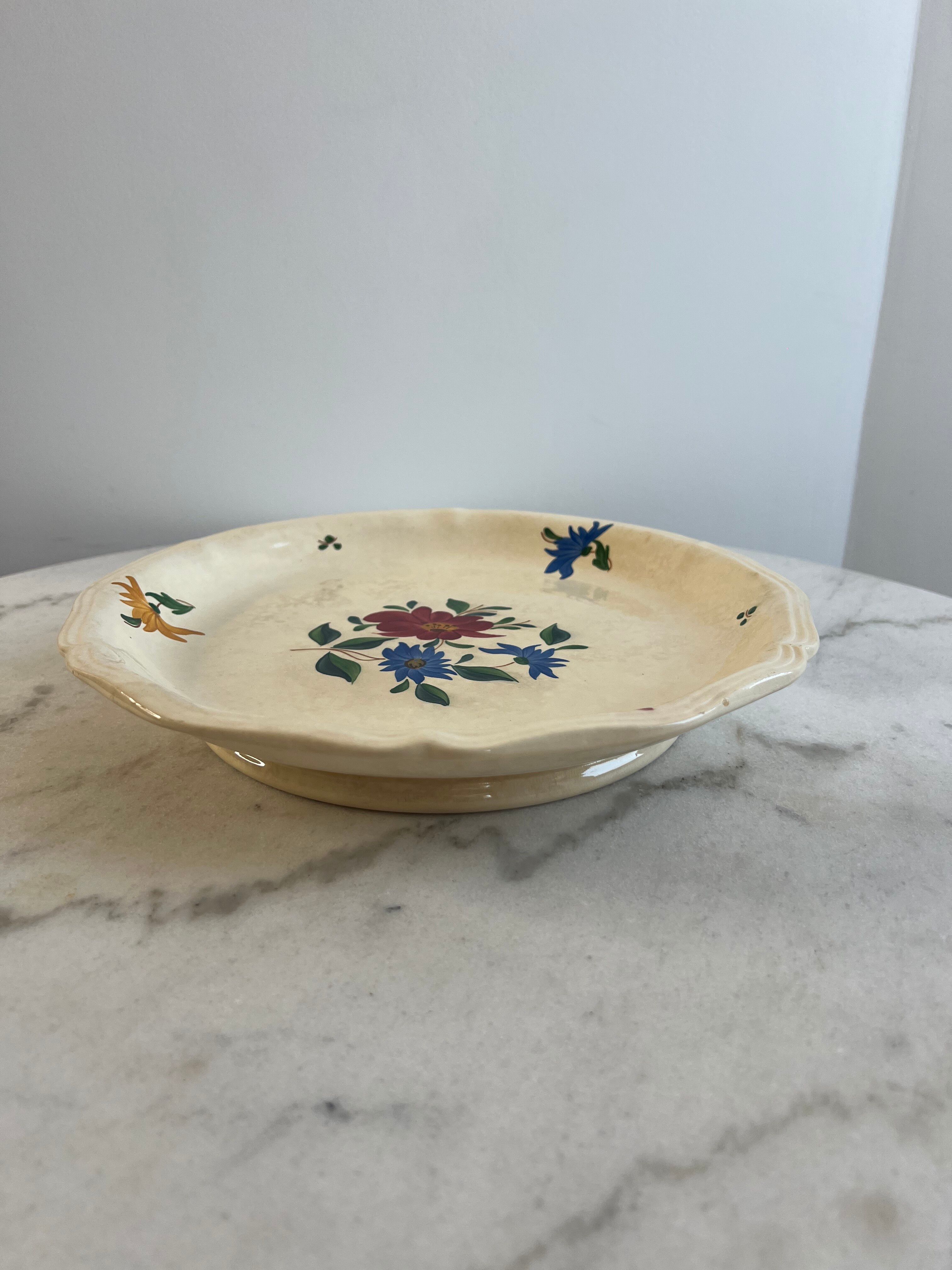 Iron earth Sarreguemines compote dish