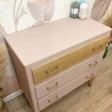 1960s chest of drawers, compass feet, rose liberté