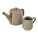 Duo teapot and milk jug in greige ceramic – Vintage bistro style