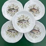 Gien - set of 5 fish plates