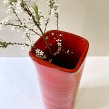 Large red glazed ceramic vase