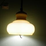 Suspension up and down, opaline lampshade, chrome metal, volvit system