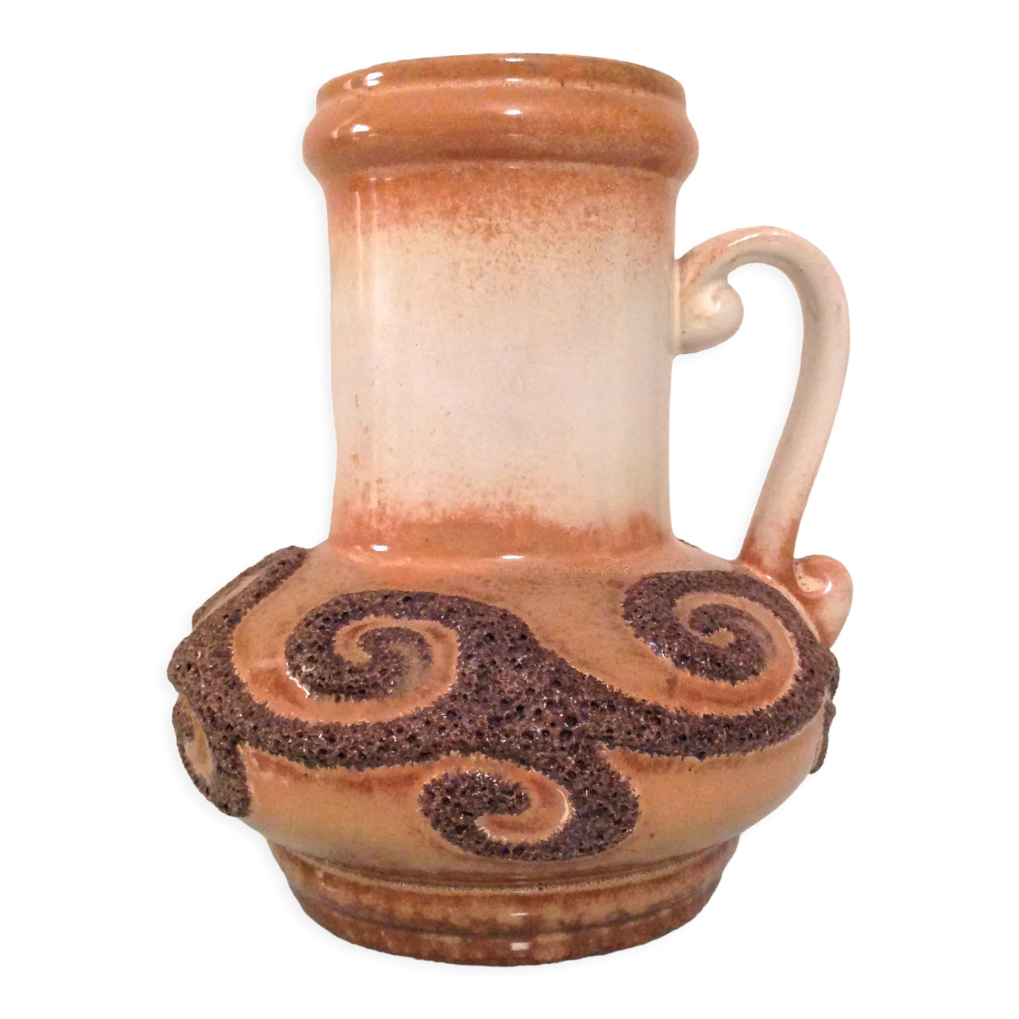 Fat Lava beige ceramic vase by Strehla West Germany vintage 60s-70s