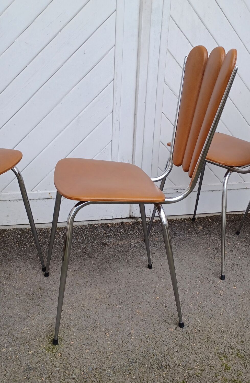 Set of 4 vintage petal chairs