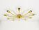 Large brass spider chandelier sun J.T. Kalmar Sonne, flush mount, Austria, 1950s
