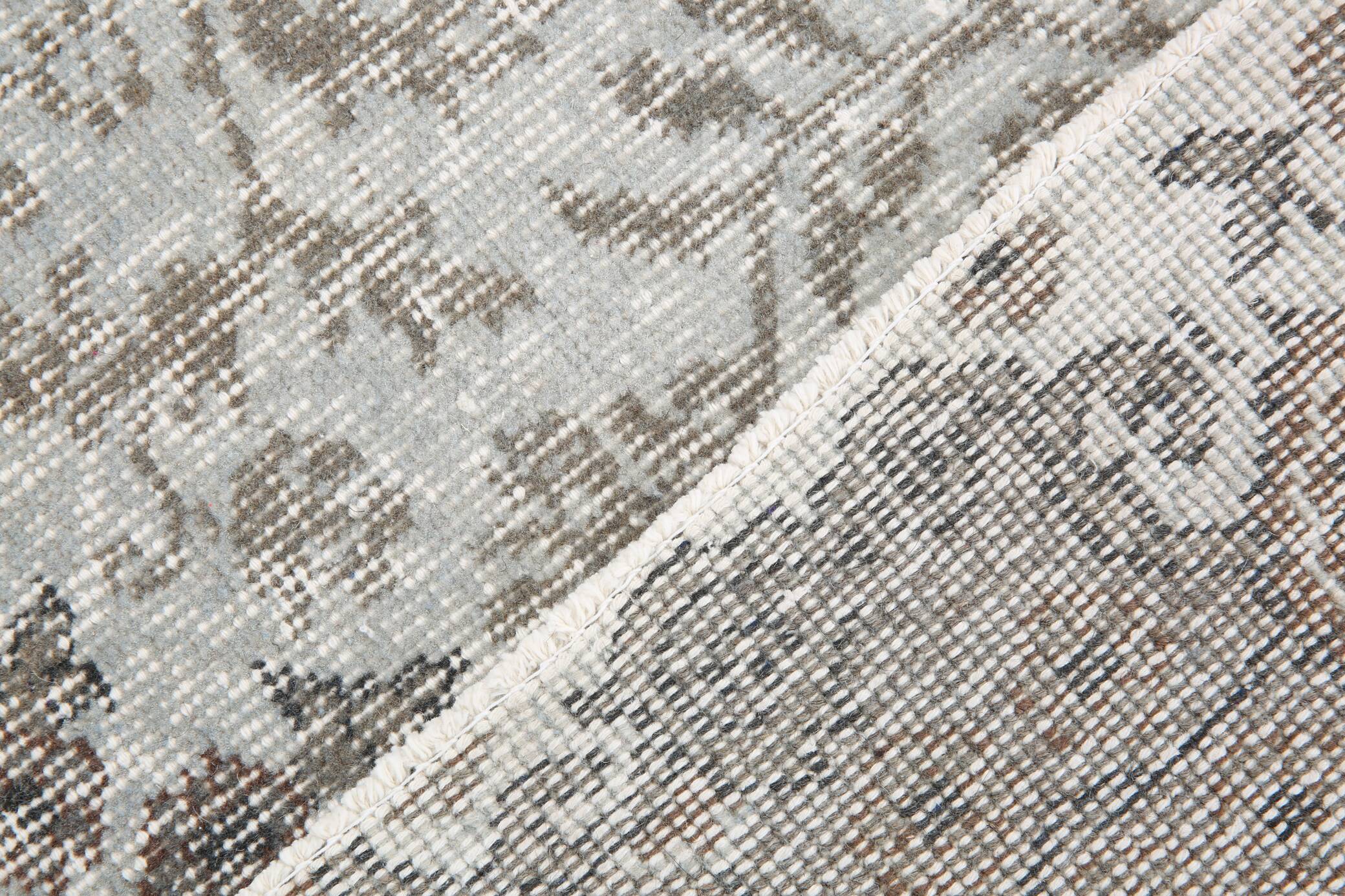 5x8 Black Gray Classic Pattern Turkish Vintage Rug, 149x253Cm