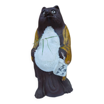 Tanuki statue in handcrafted terracotta