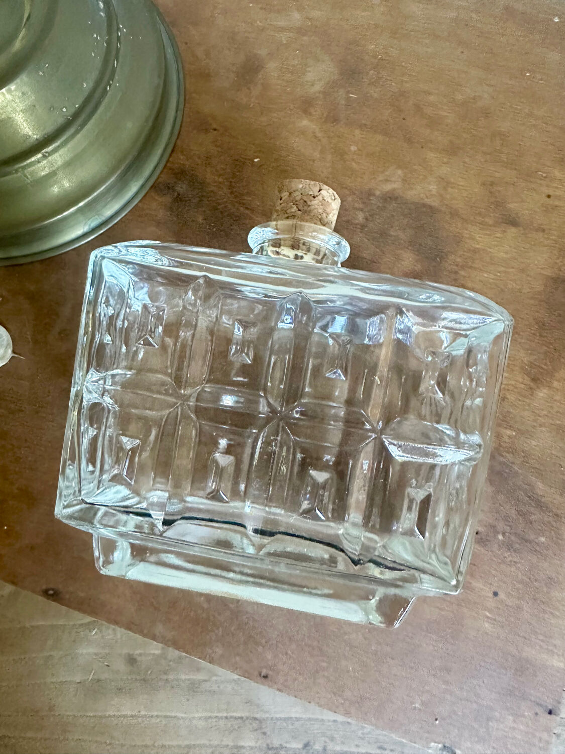 Old glass and cork bottle