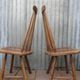 Scandinavian solid wooden high back spindle chairs, set of 4