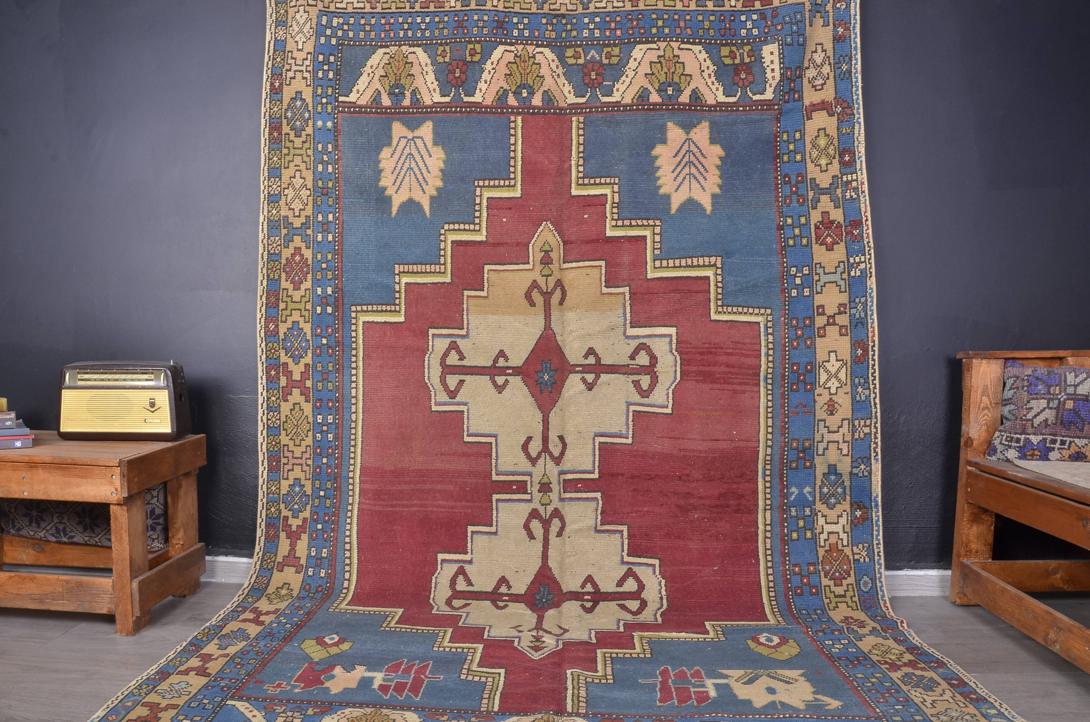 Oversize Handknotted Geometric Vintage Rug sku 1905