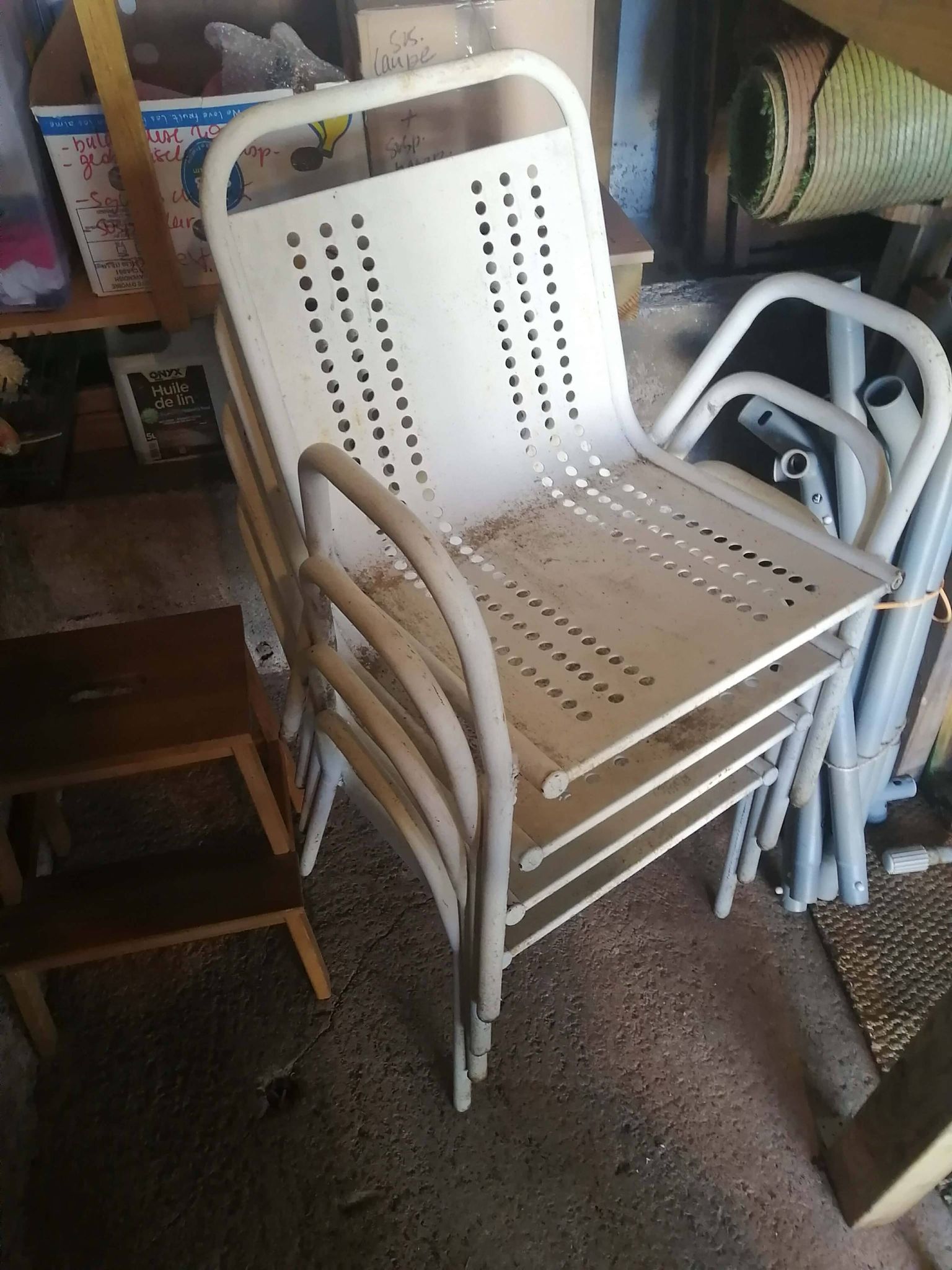 Lot de 4 Fauteuils de jardin vintage