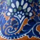 Antique Art Deco Gouda Pottery Table Lamp, c. 1910-35, New Ochre Linen Shade