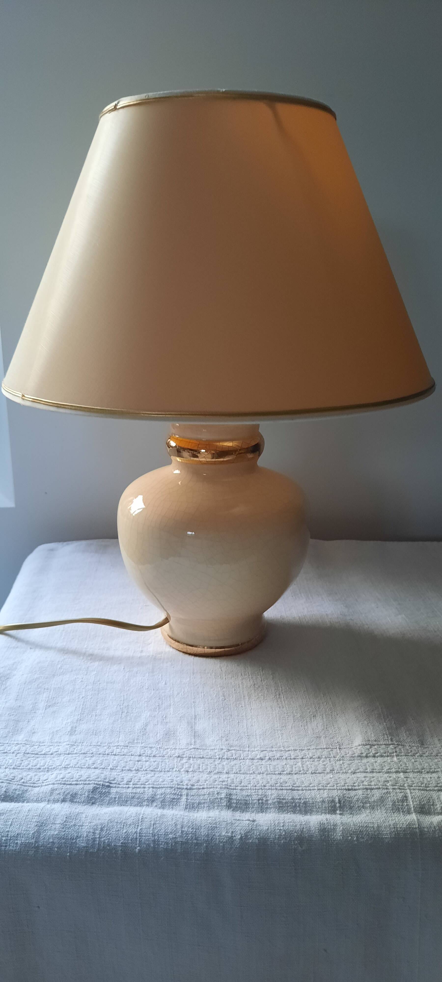Gold and cream lamp