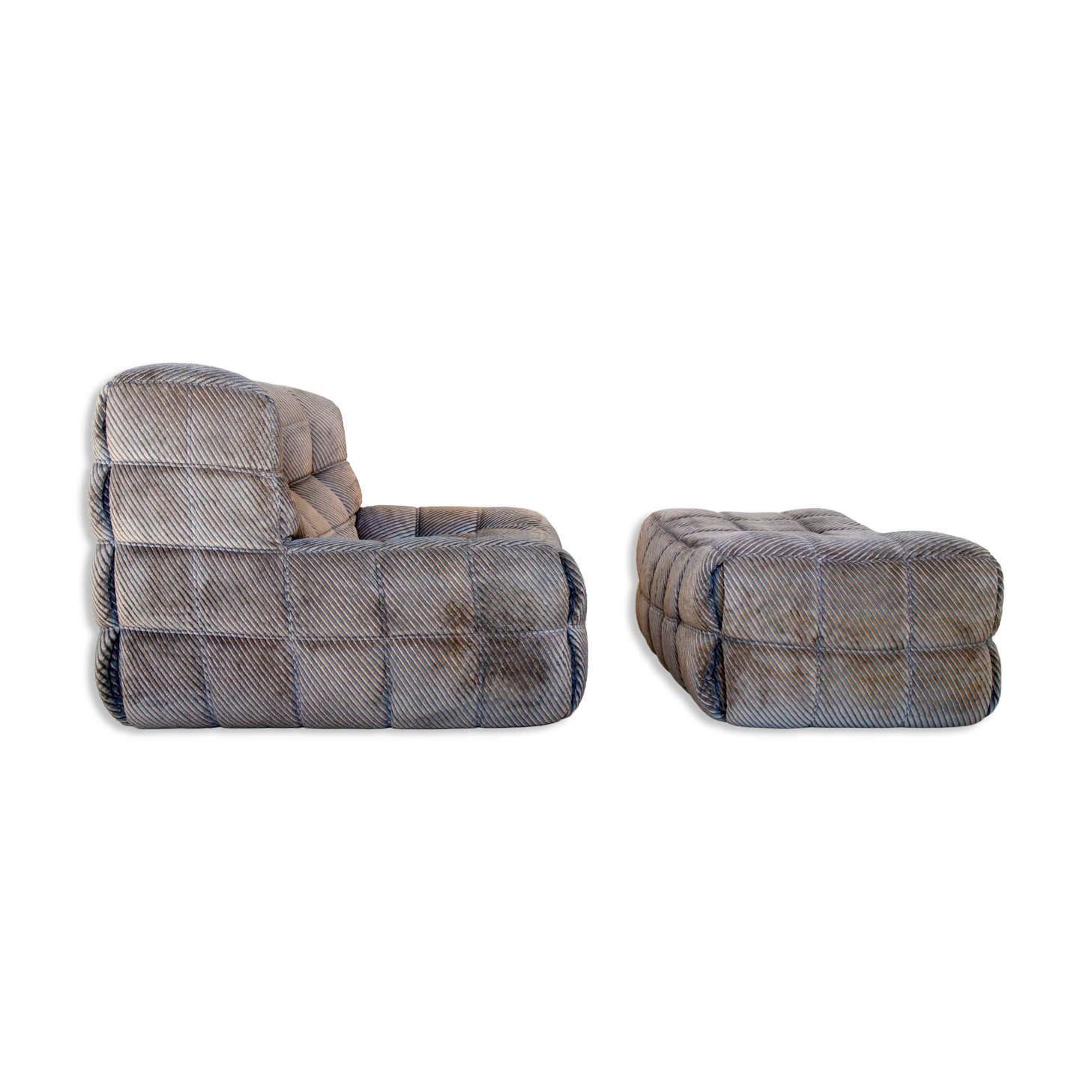 Kashima armchair and its ottoman, Ligne Roset 1976, Michel Ducaroy