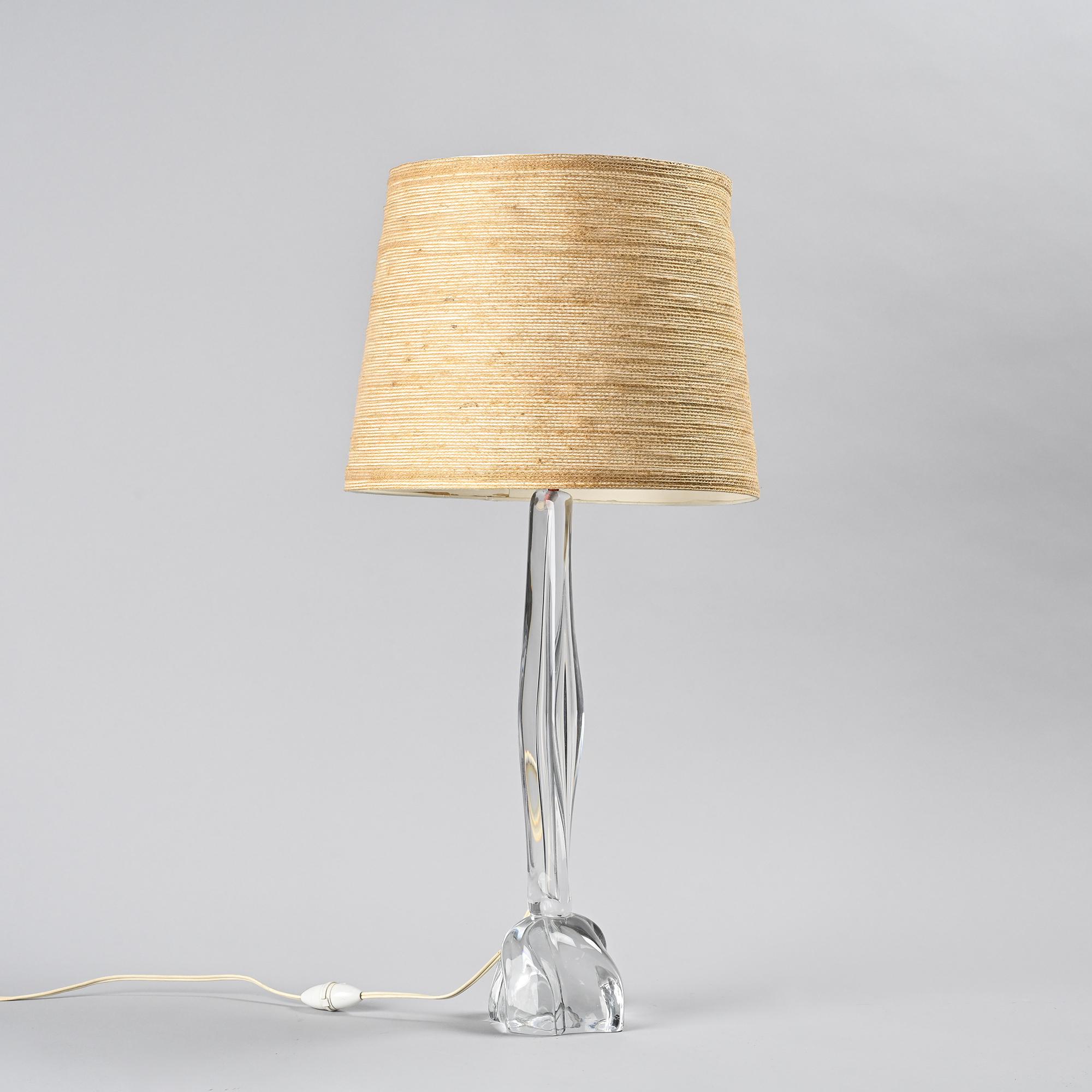 Crystal table lamp by Daum, France, 1970s