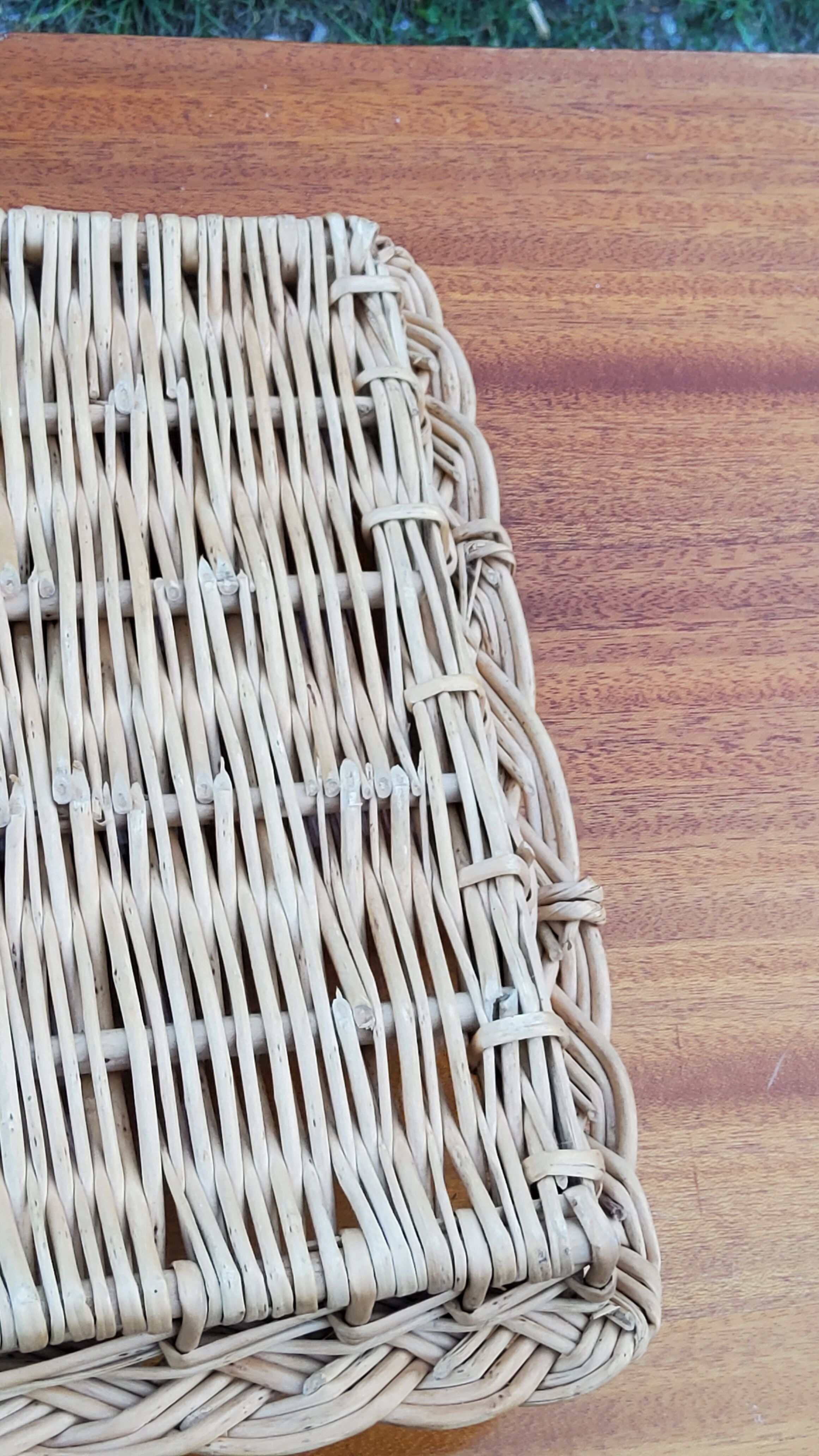 Glass and rattan top from the 70s