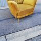 Vintage armchair yellow fabric