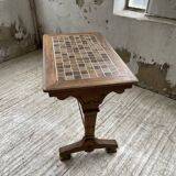 Walnut and tile bistro table 1890
