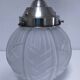art deco pendant light with molded glass and chrome-plated metal frame